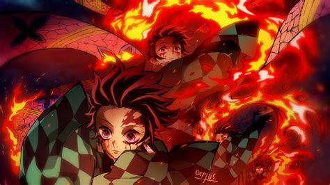Demon Slayer Tanjirou Kamado On Fire Hd Anime Wallpapers Hd