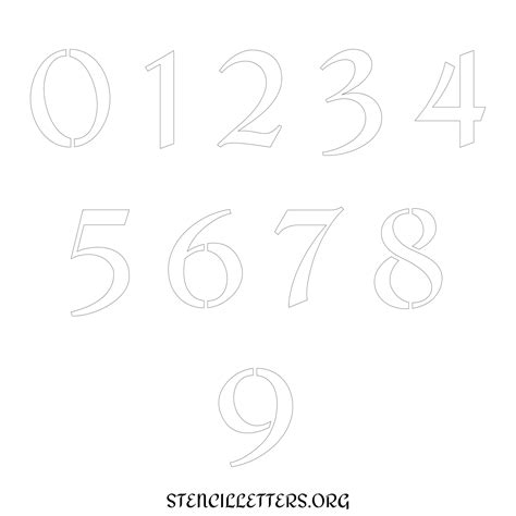 Free Printable Numbers Stencils Design Style 112 Formal Stencil
