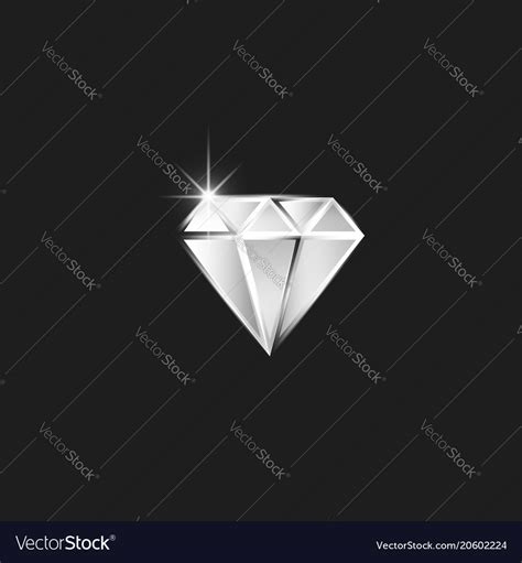 Diamond Logo Realistic Cut With Spark Royalty Free Vector