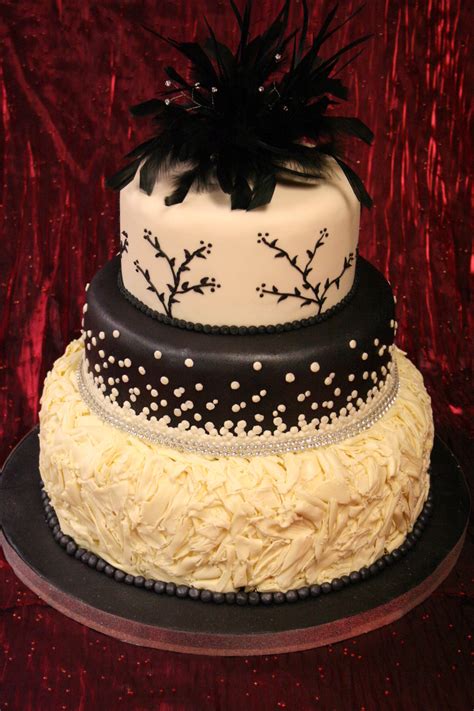 Black And Ivory Wedding Cake
