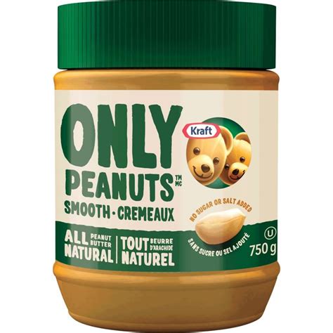 Kraft All Natural Smooth Peanut Butter 4 X 750g Jars Canada