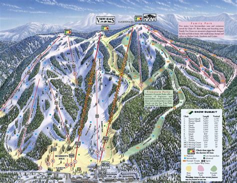 California Ski Maps Snow Summit Ski Resort Trail Map