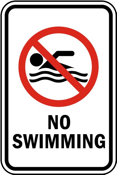 No Swimming Sign F7720