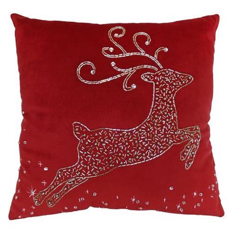 St Nicholas Square® Fancy Reindeer Throw Pillow Cojines Navideños