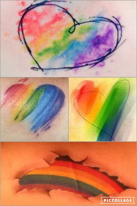 Rainbow Watercolor Heart Tattoo Viraltattoo