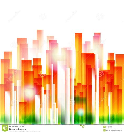 Rainbow City Geometric Background Stock Vector Illustration Of