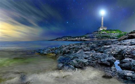 Hd Wonterful Starry Lighthouse Wallpaper Download Free 69612