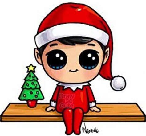 Elf On A Shelf | Cute kawaii drawings, Kawaii doodles, Cute drawings