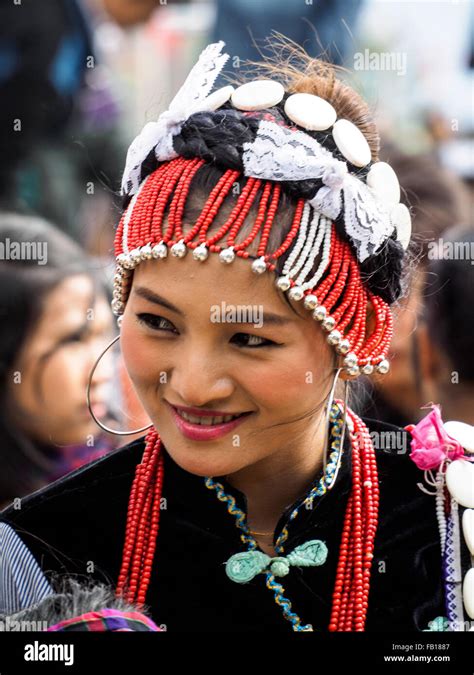 A Tribal Costume At Manau Dance Traditional Ceremony Of Kachin Stock