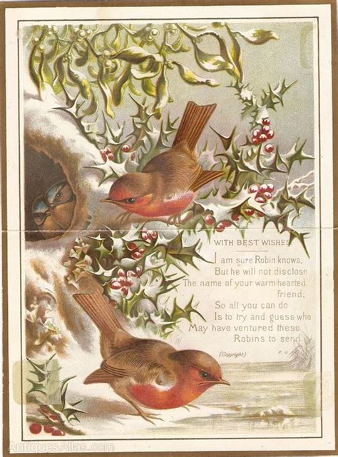 Antiques Atlas Victorian Christmas Card Circa 1880s
