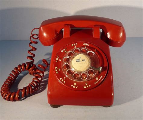 Vintage~bell System Western Electric Red Desktop Rotary Telephone 1950