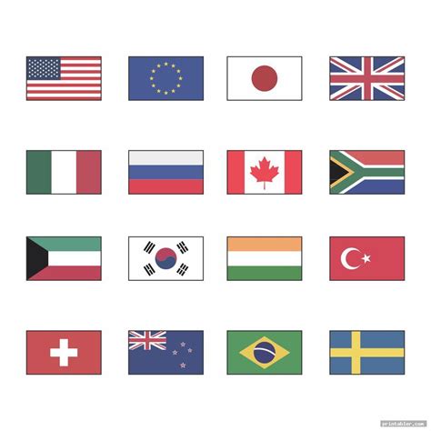 Printable World Flags Geography