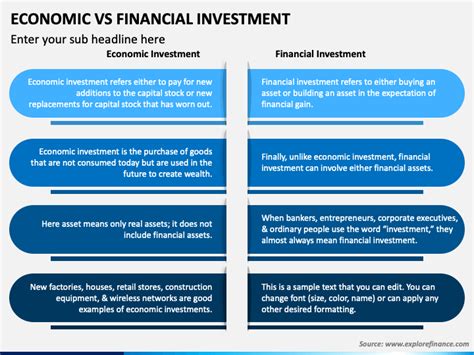 Economic Investment Vs Financial Investment Powerpoint Template Ppt