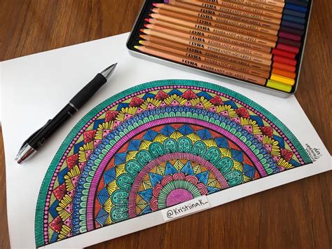 Colorful Half Mandala By Kristiinakaunisaho On Deviantart