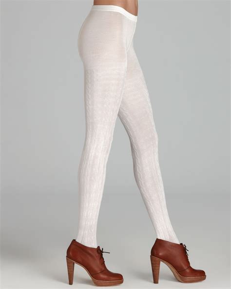lyst hue cable sweater tights in white