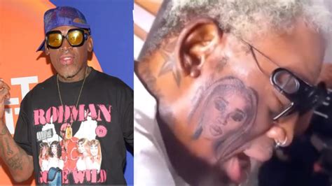 Dennis Rodman Tattoos Girlfriends Faceon His Face