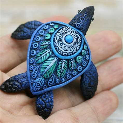 Sea Turtle Reptile Figurine Animal Sculpture By Evgeny Hontor Totem