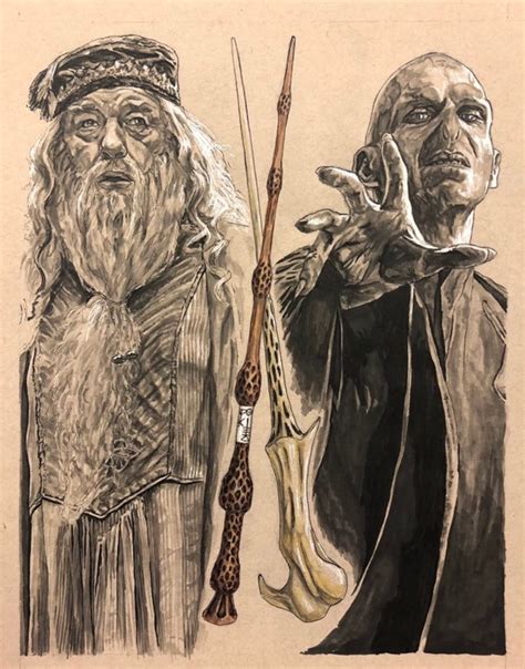 Dumbledore And Voldemort Original Artwork Etsy