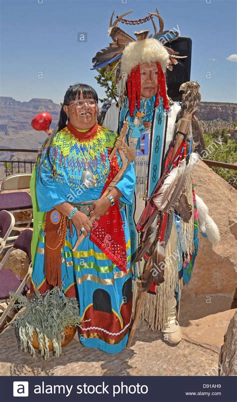 Tribal Members Of The Havasupai Indian Nation At The