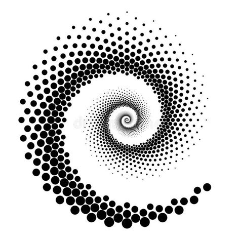 Design Spiral Dots Element Abstract Monochrome Backdrop Vector Art
