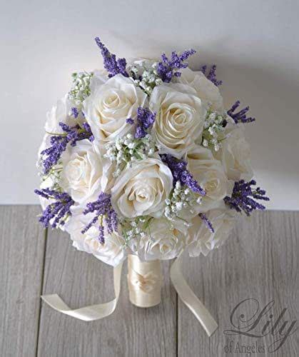 Lily garden artificial flowers purple turquoise orchid stem real touch flowers set of 12 stems. Amazon.com: Wedding Bouquet, Bridal Bouquet, Bridesmaid ...