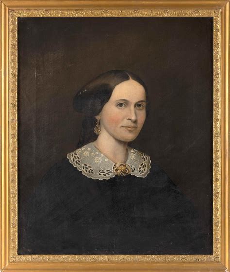 Lot American School 19th Century Portrait Of A Woman Oil On Canvas 27” X 22” Framed 30
