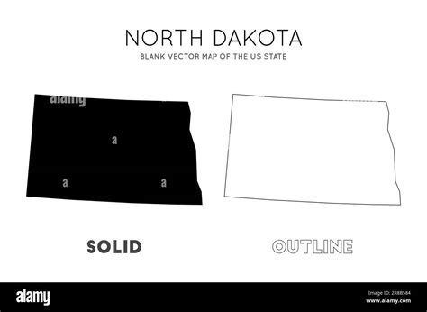 North Dakota Map Blank Vector Map Of The Us State Borders Of North