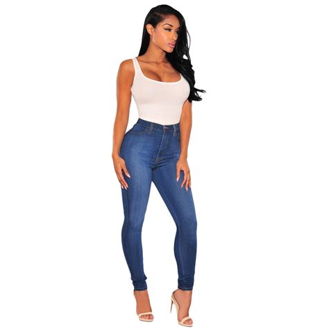 Buy High Waisted Blue Denim Sculpt Skinny Jeans