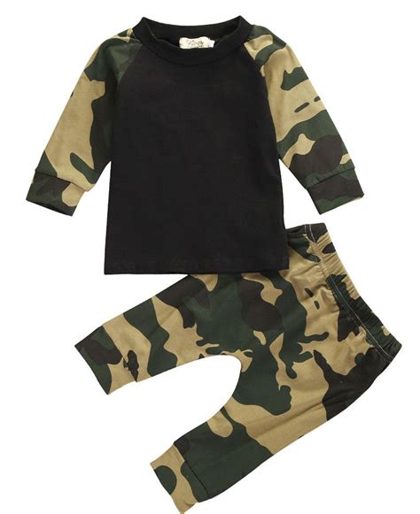 Army Camouflage Baby Set Outfits With Leggings Baby Boy Clothing