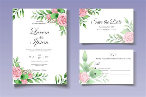 Botanical Wedding Invitation Card Template 2948837 Vector Art At Vecteezy