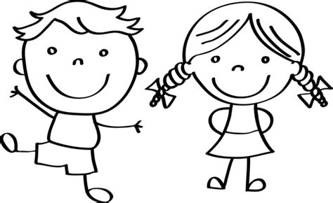 Dibujos de niños - Dibujos de niñas para colorear - Dibujos fáciles de