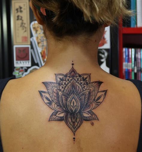 Henna Lotus Flower Tattoo Outline