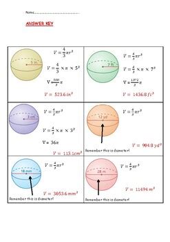 Volume of Spheres Scaffolded Worksheet by Mrs B Secondary Maths | TpT