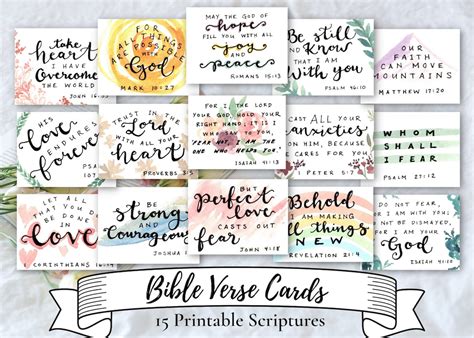 15 Encouraging Bible Verses Digital Download Printable Etsy