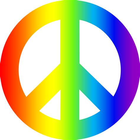 Rainbow Peace Sign Free Clip Art