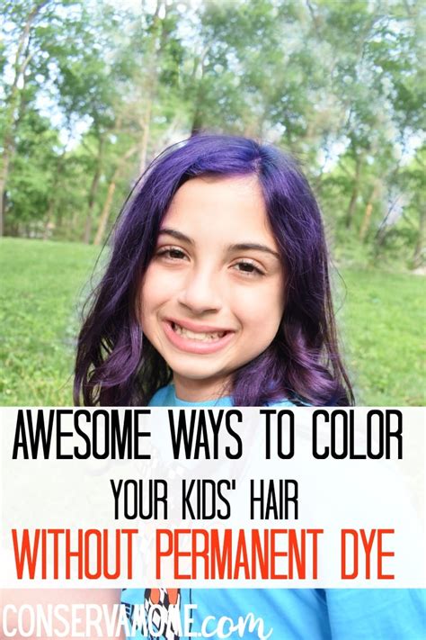 For months my 11 year old daughter had been begging to dye her hair so i began to research various ways to dye her hair without making it permanent. ConservaMom - Awesome Ways to Color Your Kids' Hair ...