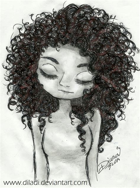Curly Hair Drawing Pencil Sketch Colorful Realistic Art Images