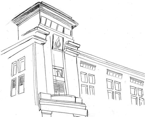 Denah rumah type 45 minimalis. Gambar Sketsa Gedung Kampus