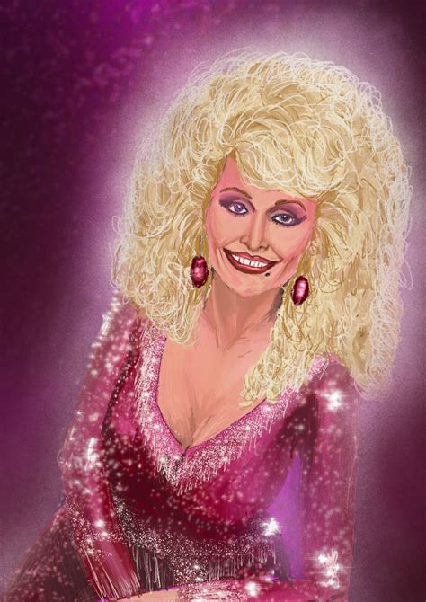 Pink Dolly Parton Painted A4 Quality Print A3 Framed Etsy