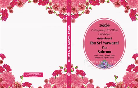 Koleksi Desain Cover Motif Bunga Cetak Buku Yasin Dan Tahlil Murah