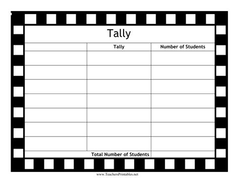 Free Tally Sheet Template Free Printable Templates