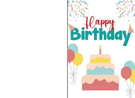 Free Foldable Printable Birthday Cards To Color