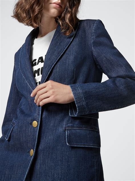 Single Breasted Denim Blazer Couture Collection Blue Jacob Coh N