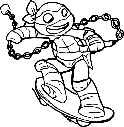 Make a coloring book with ninjas anime ninja for one click. Ninja-Turtle-Going-On-Skater-Coloring-Page.jpg (1536×1583 ...