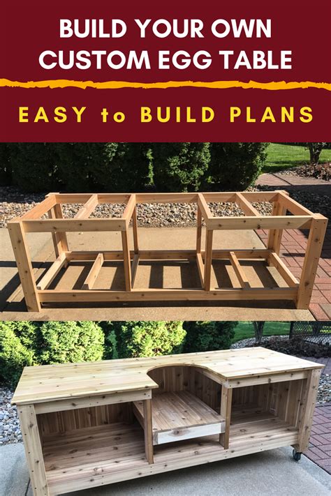 This table also fits a classic joe kamado joe with the details shown in the plans below. DIY Grill Cart Plans for Large and XL Eggs in 2020 | Big green egg table, Big green egg, Big ...