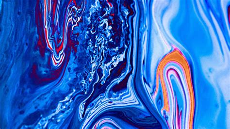 Blue Paint Liquid Fluid Art Stains Hd Abstract Wallpapers