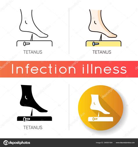 Tetanus Icon Linear Black Rgb Color Styles Infectious Disease Bacterial