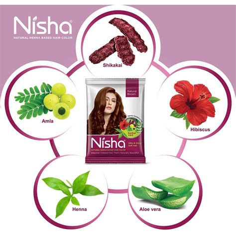Nisha Natural Henna Based Hair Color Brown 15 Gr 8906015587791 Hsds Online