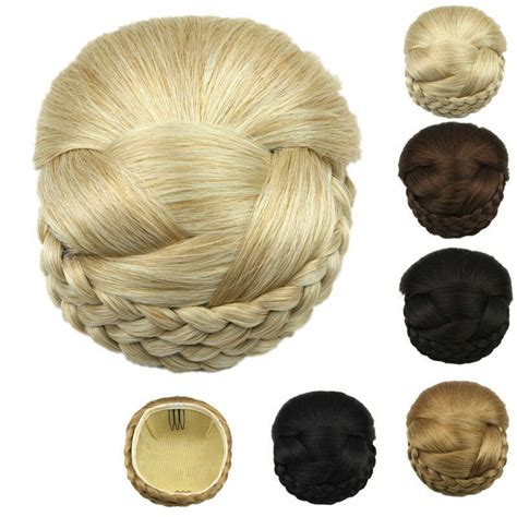 The hair on the bun section is rather thin too, and the stuffing underneath is sometimes visible. Hair Chignon Synthetic Hair Bun Hairpiece Clip-In Hair ...