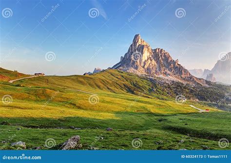 Landscape Nature Mountan In Alps Dolomites Giau Stock Image Image